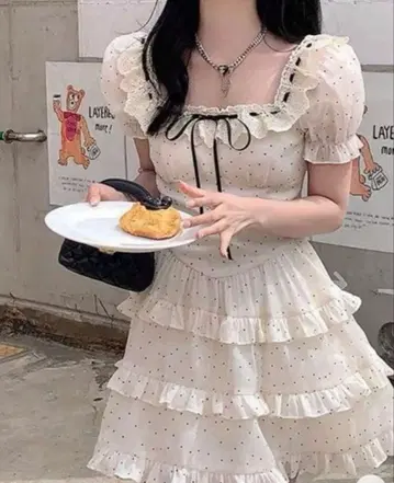 미니 원피스 허리 조임 날씬해 보이는 플레어 프린세스 SHEIN