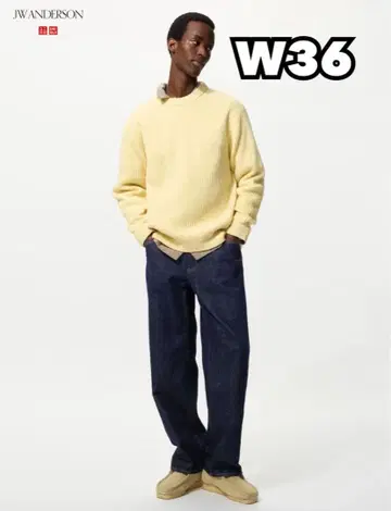 미사용 새상품 UNIQLO JW ANDERSON W36 스트레이트 데님