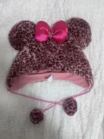 미니 마우스풍 레오파드 무늬 모자