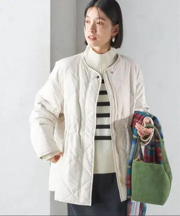 SHIPS 퀼팅 사이드 지퍼 블루종 내추럴 36