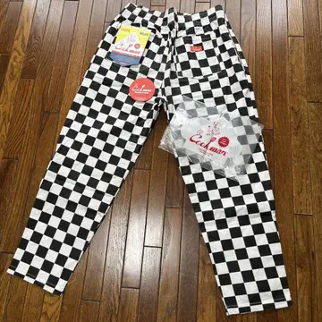 COOKMAN 쿠크맨 CHECKER BLACK 셰프 팬츠