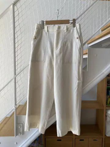 human woman 가우초 팬츠 S 사이즈 화이트 허리밴딩