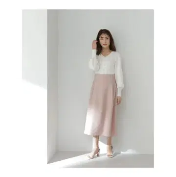 사이드 턱 플레어 스커트 NATURALBEAUTYBASIC 코랄 핑크