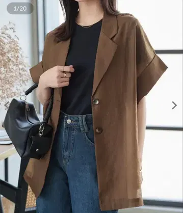 고베 레터스 시어 테일러드 자켓 브라운