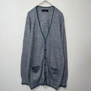 레이지블루 그레이 V넥 가디건 캐주얼 심플 L