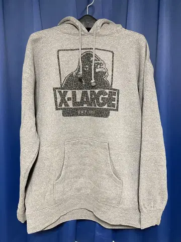 X-LARGE 후드 부착 속기모 맨투맨 XL 그레이