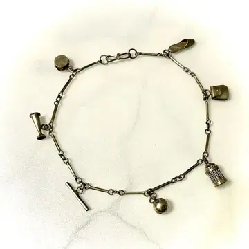 실버 앤티크 참 발찌 숲의 음악대