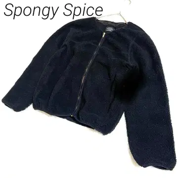 Spongy Spice 여성용 블랙 보아 자켓 앞 척