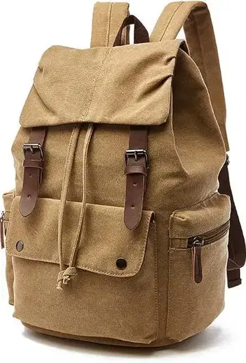 천연 가죽 x 캔버스 백팩 남성용 대용량 출퇴근 여행 비즈니스 백팩