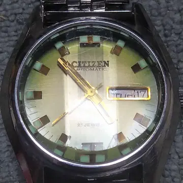 CITIZEN 자동 태엽 손목시계 21JEWELS 그린