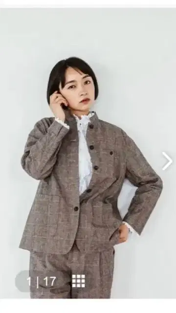 코튼 린넨 글렌체크 자켓