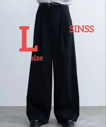 SINSS 2턱 와이드 스트레이트 스트라이프 슬랙스