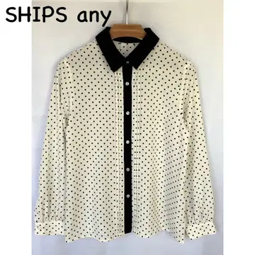 SHIPS any 도트 무늬 긴팔 블라우스