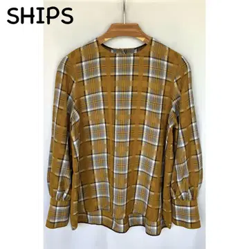 SHIPS 체크 무늬 긴팔 블라우스
