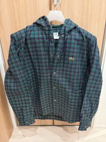 LACOSTE 체크 무늬 후드 부착 자켓 CH4732-99
