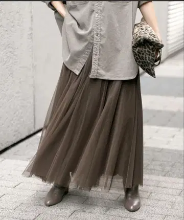 Spick & Span 브라운 롱 스커트 38