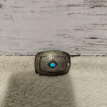 레어 NAVAJO 터콰이즈 장식 실버 벨트 버클