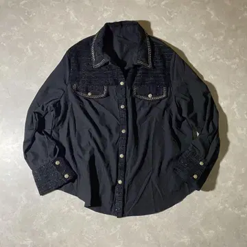 00s archive 셔츠 트위드 새틴 라메 헤이세이 갸루 y2k