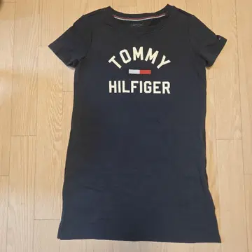TOMMY HILFIGER 네이비 반팔 미니 원피스