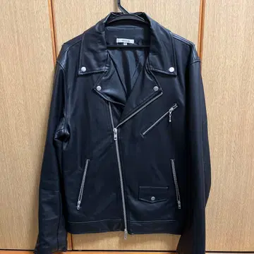 블랙 더블 라이더 자켓