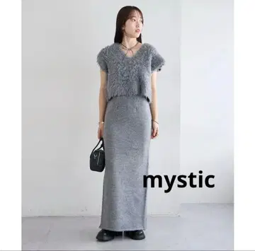 mystic 샤기 베스트 원피스 SET 샤기 원피스 세일 새상품