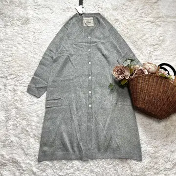 미사용 08맵 08Mab 롱 가디건 V넥 그레이 프리