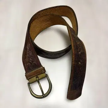 천연 가죽 웨스턴 벨트 넓은 인디언십 빈티지