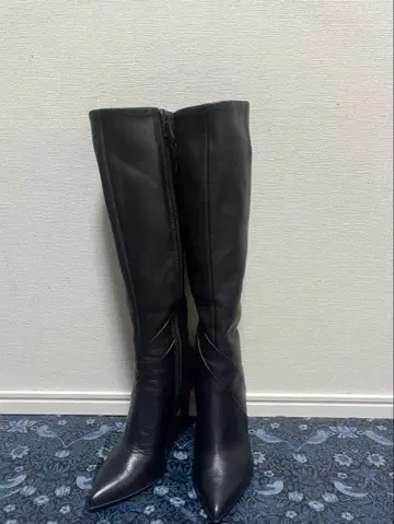 컨디션 최상 최근 모델 다이애나 천연 가죽 롱 부츠 24cm