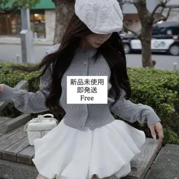 다리치 볼륨 벌룬 미니스커트 화이트 Free