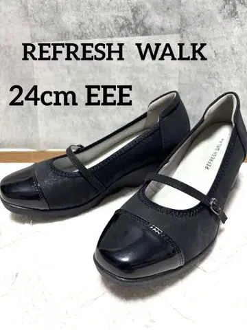 REFRESH WALK 블랙 플랫슈즈 벨트 포함 24EEE