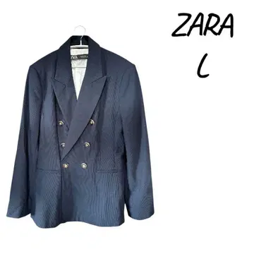 [ 새상품급 ] ZARA 네이비 더블 브레스트 자켓 L