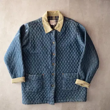 90s 인도산 빈티지 퀼팅 자켓 코듀로이 옷깃