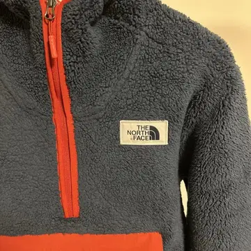 THE NORTH FACE 아노락 후드티 플리스 네이비/오렌지 S