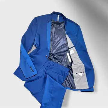 ZARA 셋업 수트 캐주얼 수트 미세한 광택 네이비 블루 XL 상당