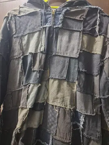 AIVER 보로 하프 지퍼 후드티 L