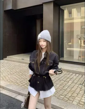 원호 다크 데님 허리 벨트 자켓
