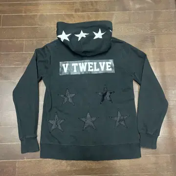 V Twelve V12 블랙 후드티 사이즈 1