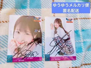 AKB48 NMB48 시미즈 리카 친필 사인 포함 브로마이드 2장