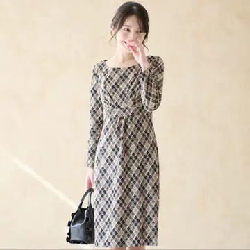 미사용 새상품! mimigrant 켈리 Y 라인 아가일 체크 L 톨
