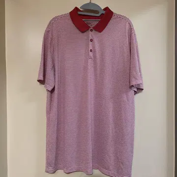 NIKE 빨흰 스트라이프 피케 셔츠 XL