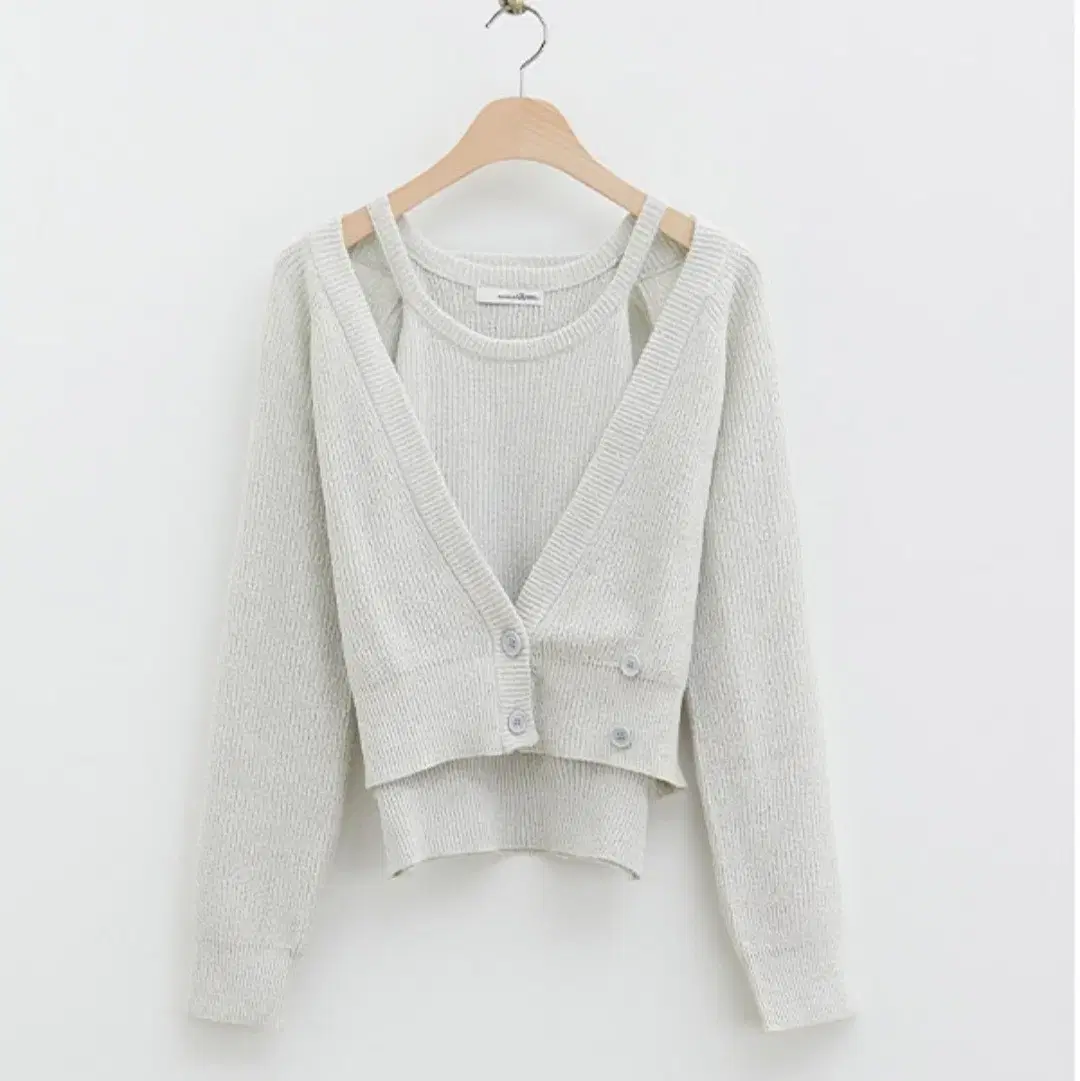 Roem Asymmetrical Sleeveless Cardigan Set