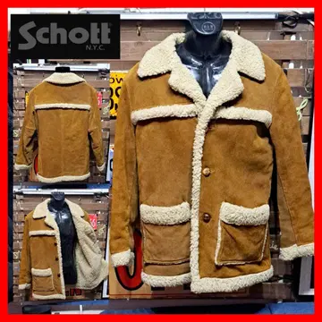 80s 빈티지 Schott 스웨이드 보아 런치 코트 38