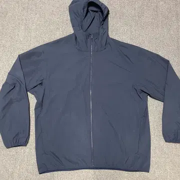 유니클로 네이비 후드 부착 안감 메쉬 자켓