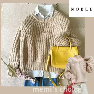 NOBLE 하찌 크루넥 니트 두툼한 볼륨 스웨터 F