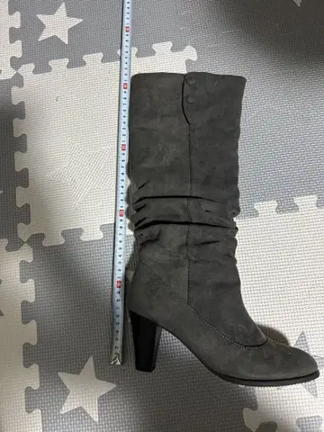 그레이 스웨이드 느낌 롱 부츠 힐 8cm s 사이즈 22~22.5