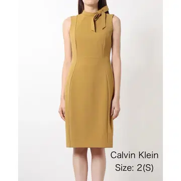 Calvin Klein 리본 모크넥 원피스