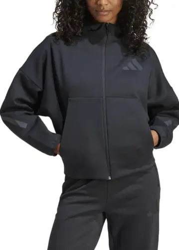 adidas Z.N.E. 풀 집업 후드티 블랙 KTJ91 여성용