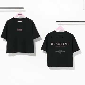 BLACKPINK T셔츠 DEADLINE LOGO BLACK SHORT