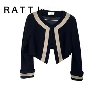 RATTI 블레이저 숏 기장 배색 네이비 겉옷 자켓 블레이저