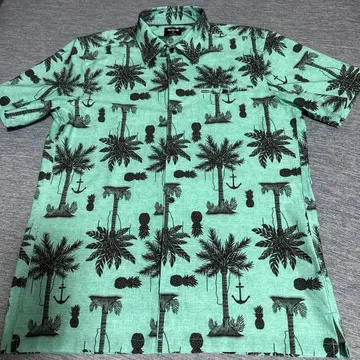 Hurley 하와이안 셔츠 M 민트 그린